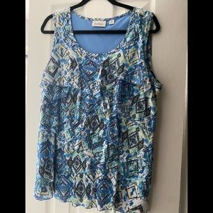 Avenue ruffle front tank top. Gently used .